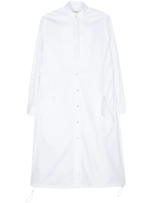 Wales Bonner Contrast Poplin Midi Dress in White