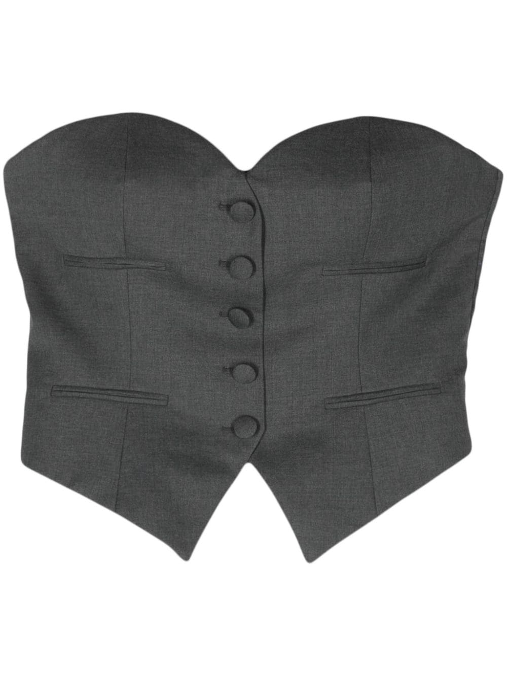 Moschino Tailored Strapless Corset Top In Grey