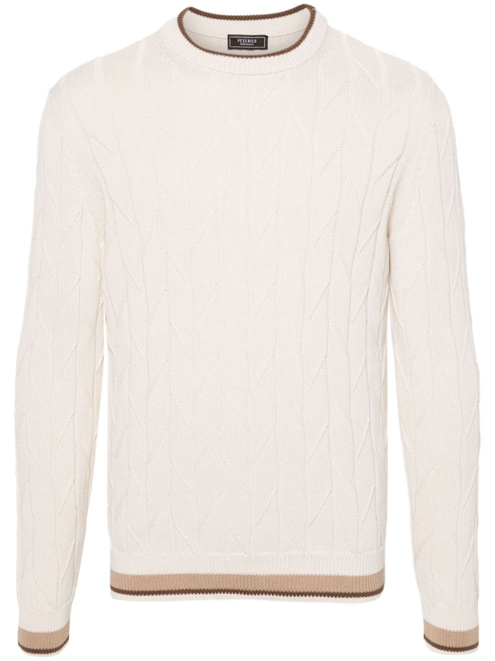 Peserico Cable-knit Detail Jumper In Neutrals