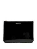 Comme Des Garçons Wallet patent-finish zip wallet - Black