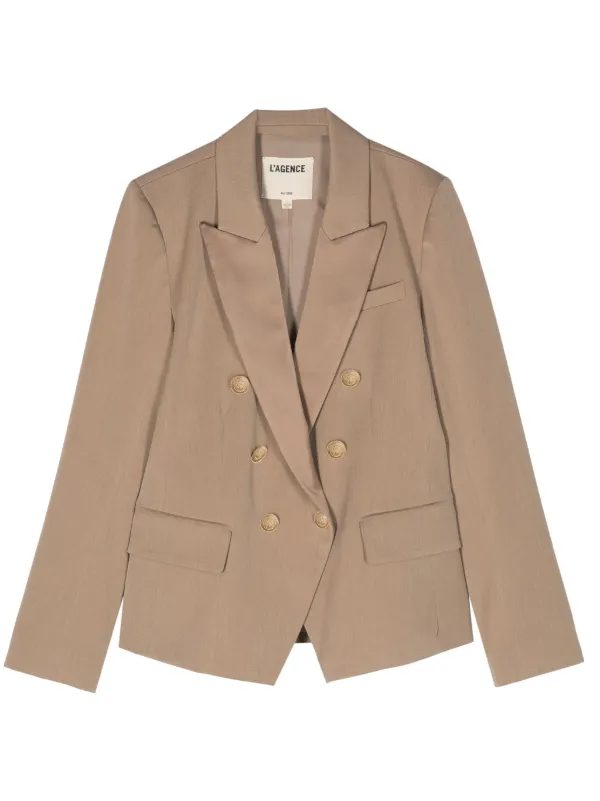 【送料&関税込】Burberry Single-breasted Two-button Blazer L'Agence Kenzie double-breasted Blazer | Neutrals | FARFETCH