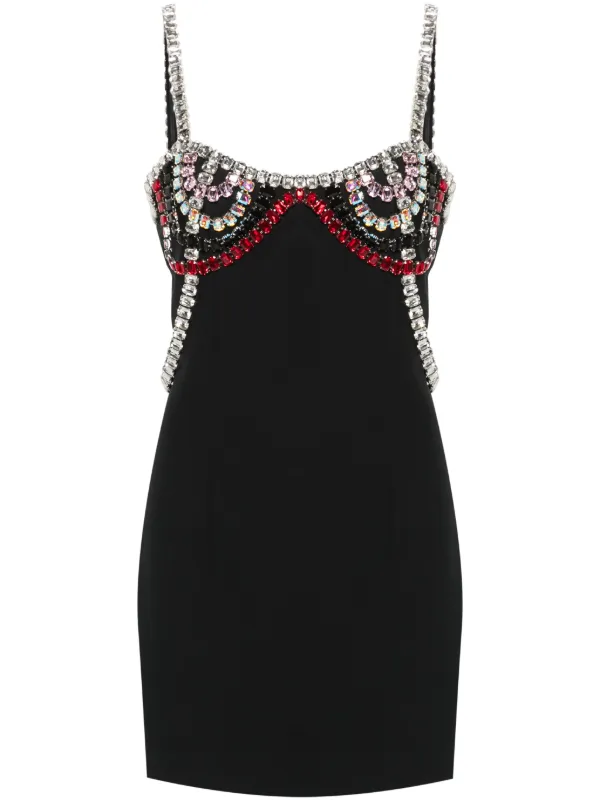 Nue Crystal-embellished Mini Dress - Black