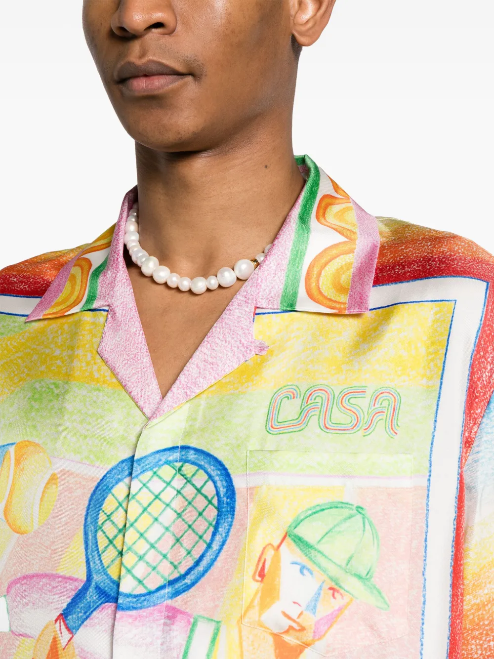 Casablanca Zijden shirt met print Roze