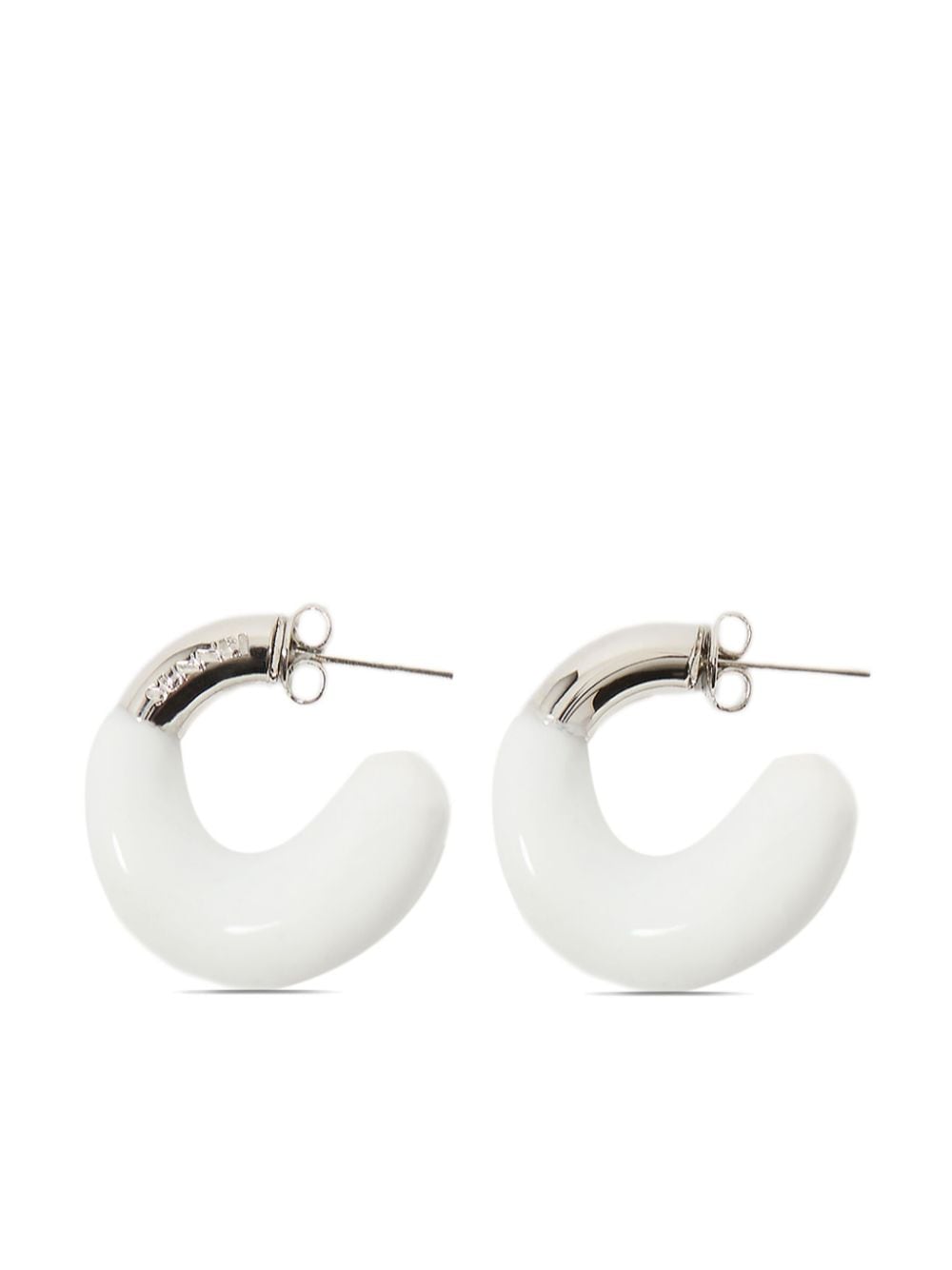 Sunnei Rubberised-detail Earrings In White