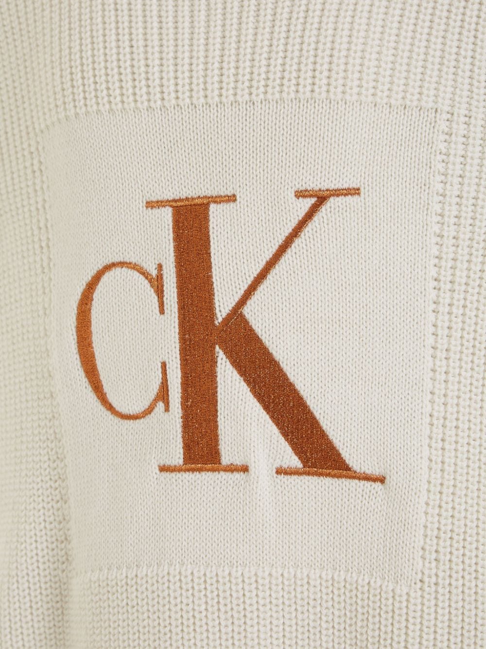 Shop Calvin Klein Logo-embroidered Cotton Jumper In White