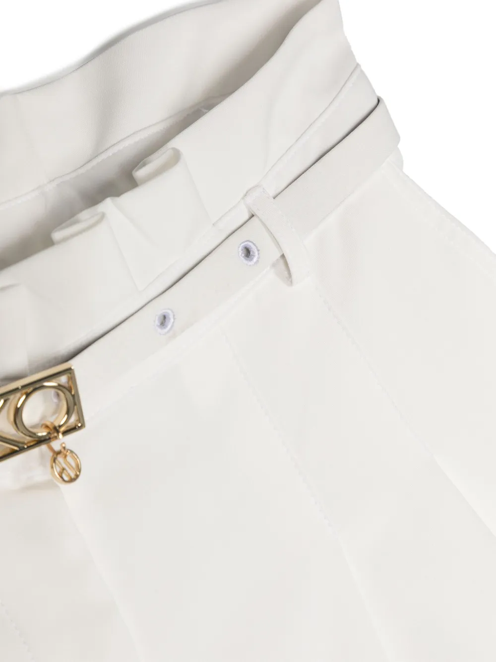 Shop Pinko Logo-buckle Shorts In White