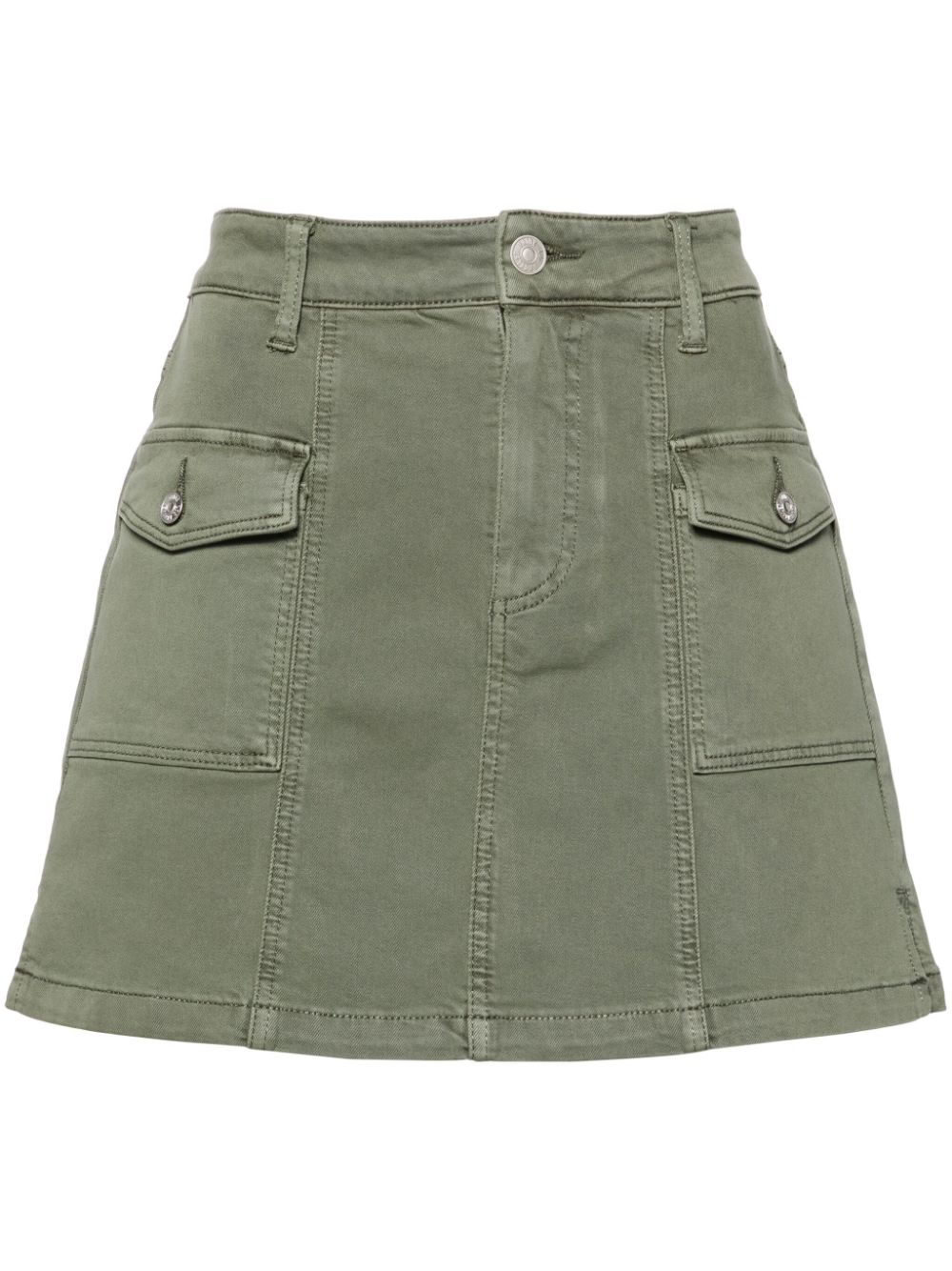 Paige High-rise Stretch-design Miniskirt In Green