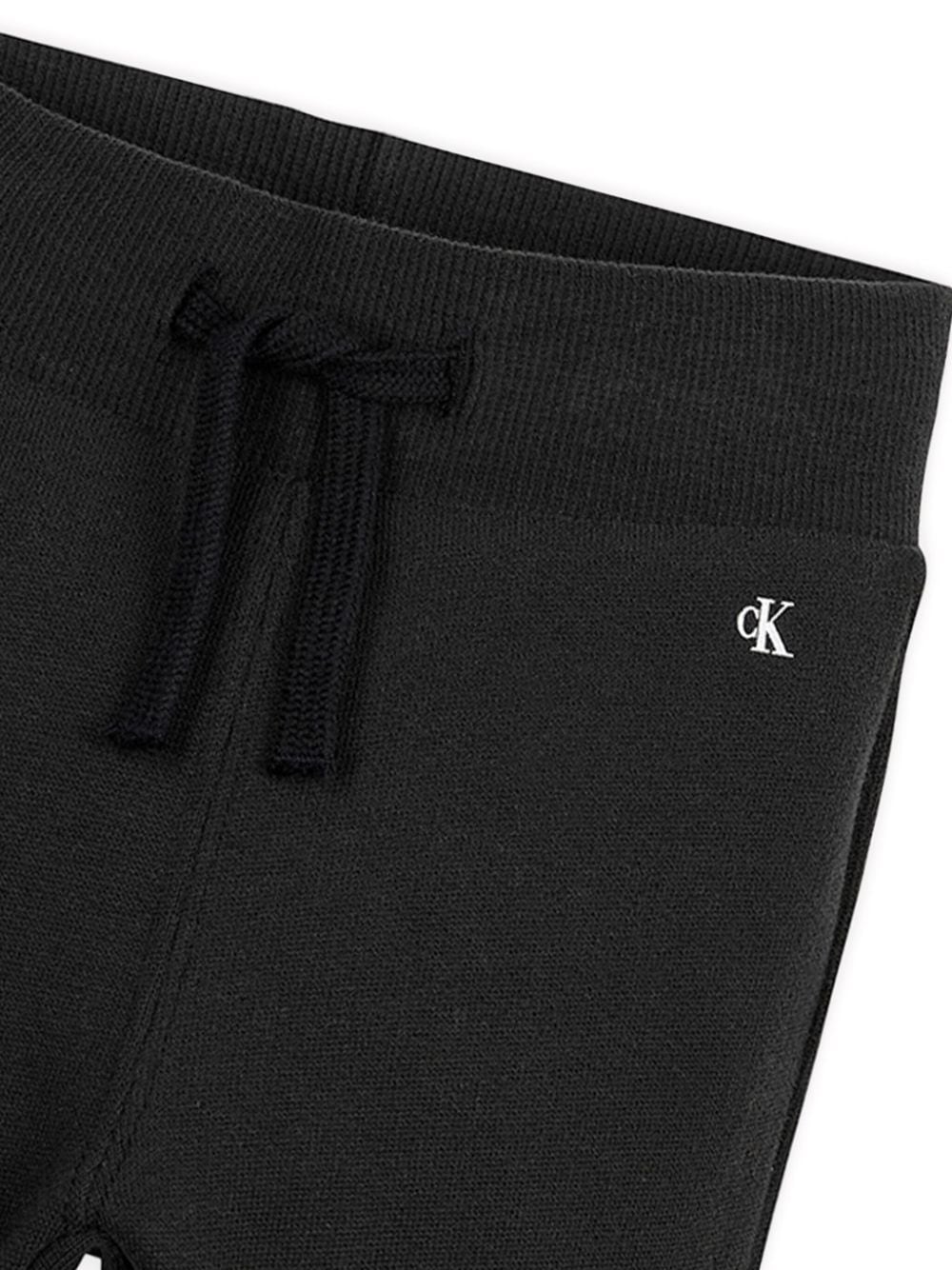 Shop Calvin Klein Logo-print Organic-cotton Tracksuit Set In Black