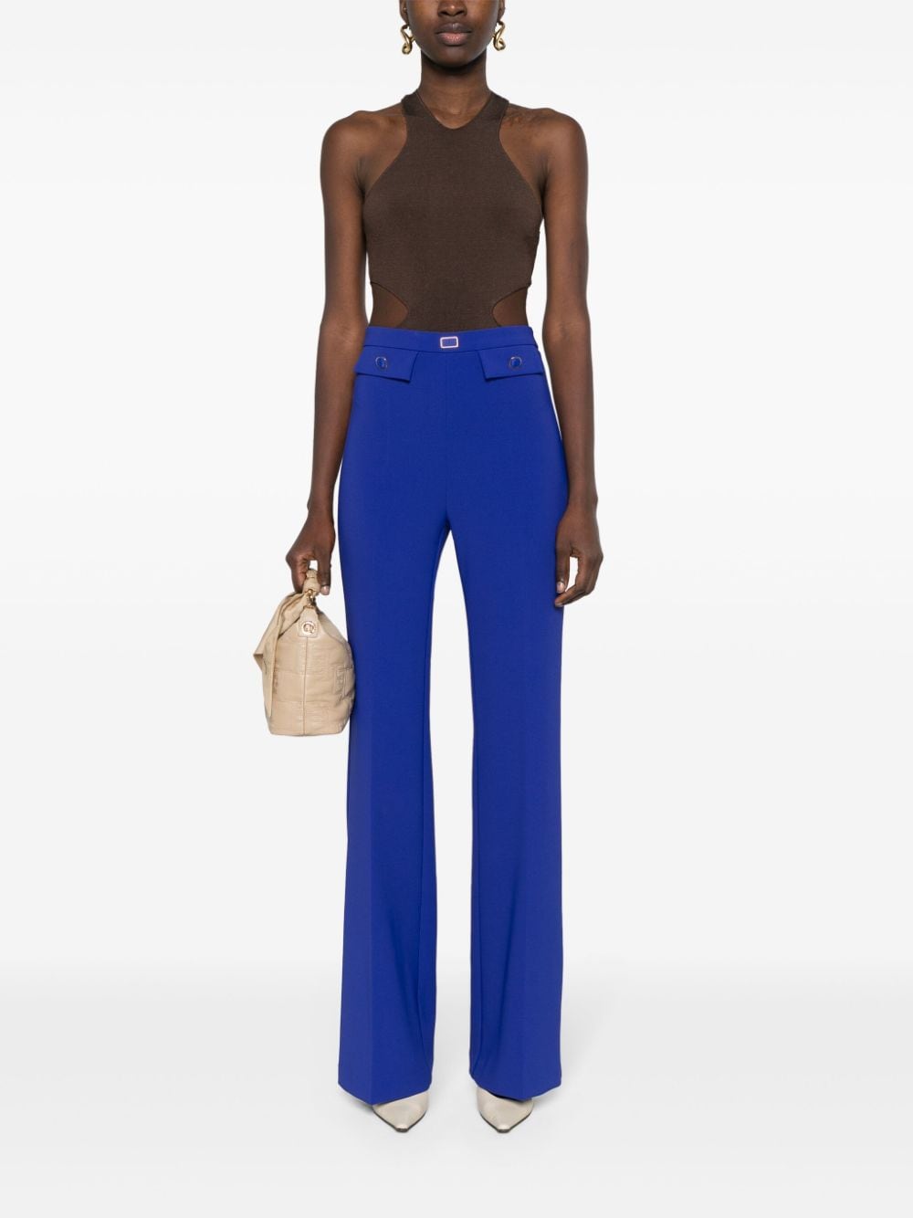 Elisabetta Franchi crepe palazzo trousers - Blauw