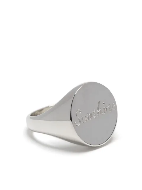 Bleue Burnham Gravierter Ring aus Sterlingsilber