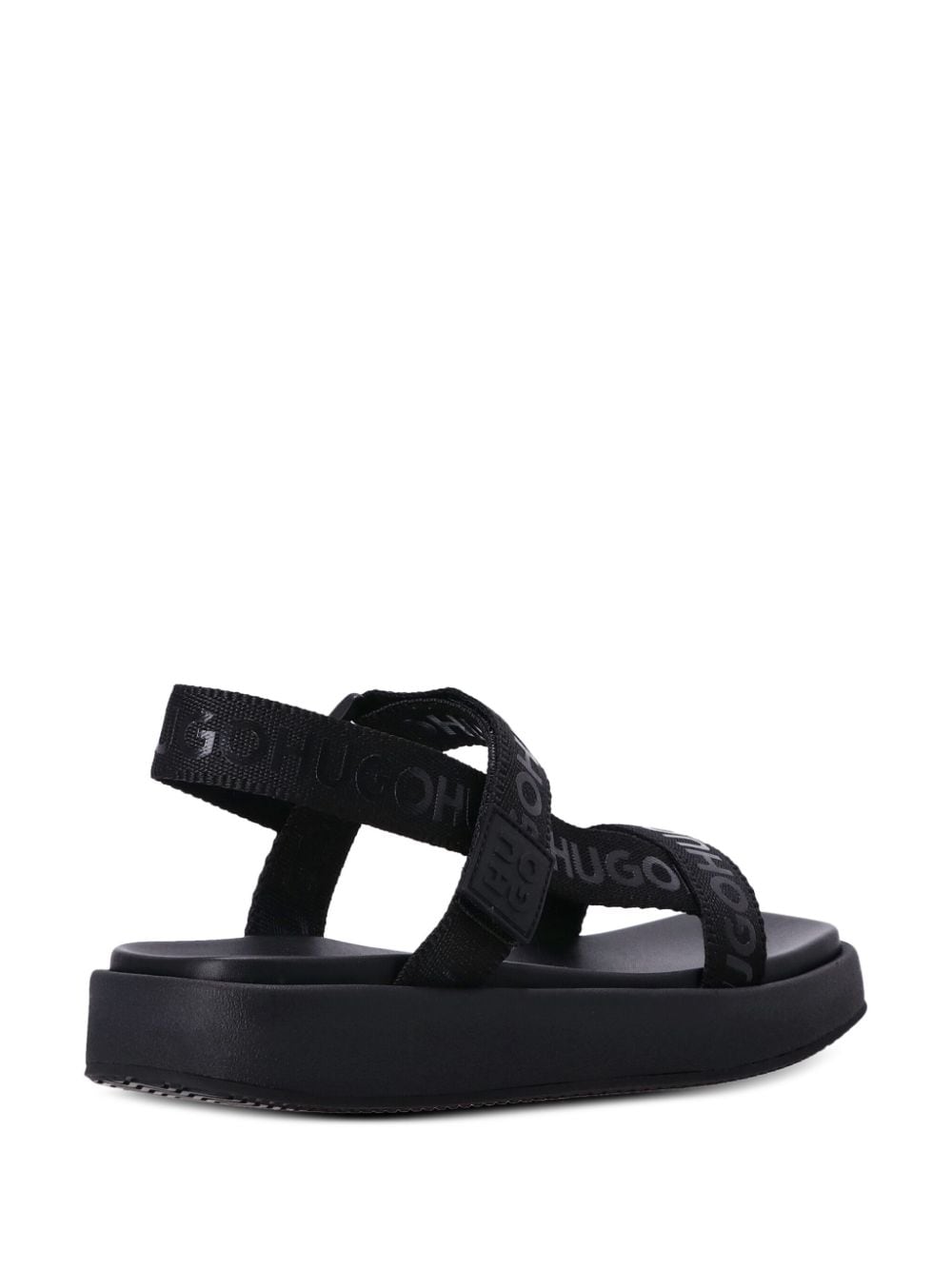 Shop Hugo Emma Touch-strap Sandals In 黑色