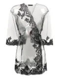 Carine Gilson lace-detail tulle robe - Black
