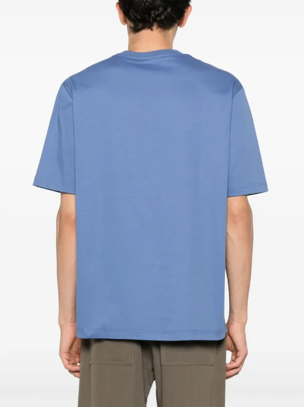 Lanvin logo-embroidered Cotton T-shirt | Blue | FARFETCH