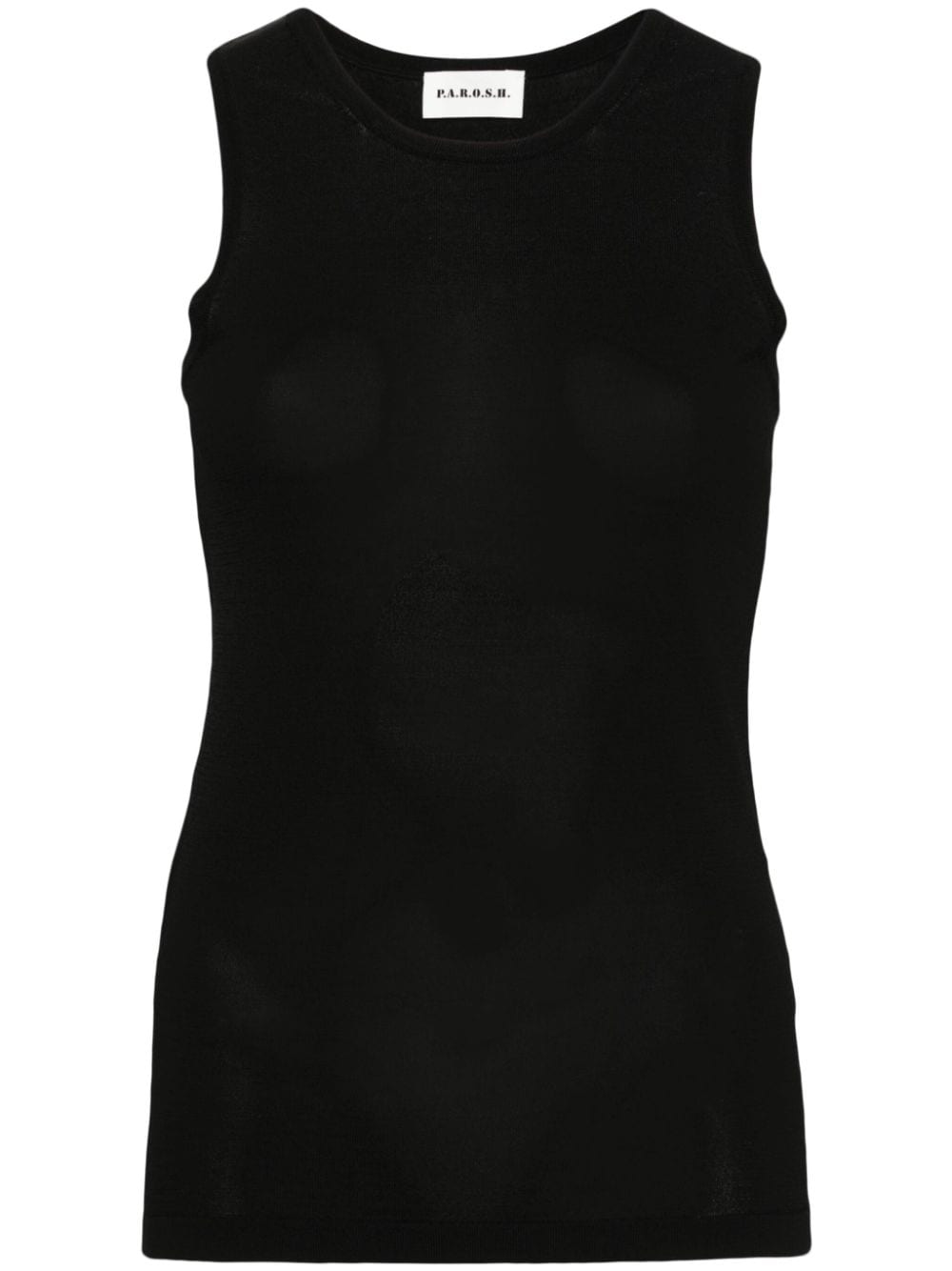 P.a.r.o.s.h Fine-knit Sleeveless Top In Black