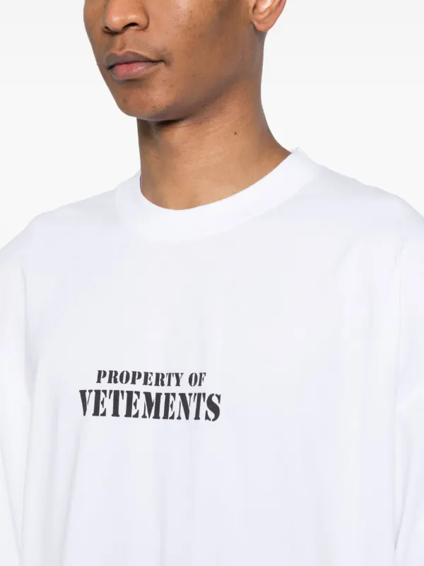 VETEMENTS logo-print Cotton T-shirt | White | FARFETCH ID