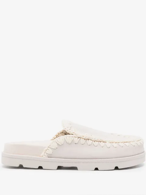 Mou almond suede slippers