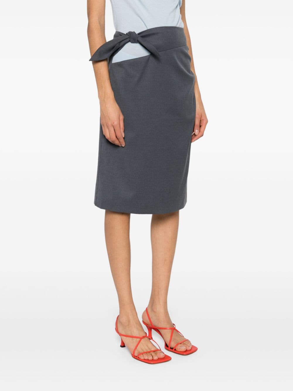 Shop Remain Castlerock Tied Midi Skirt In Grey