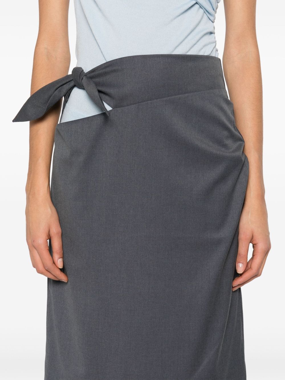 Shop Remain Castlerock Tied Midi Skirt In Grey