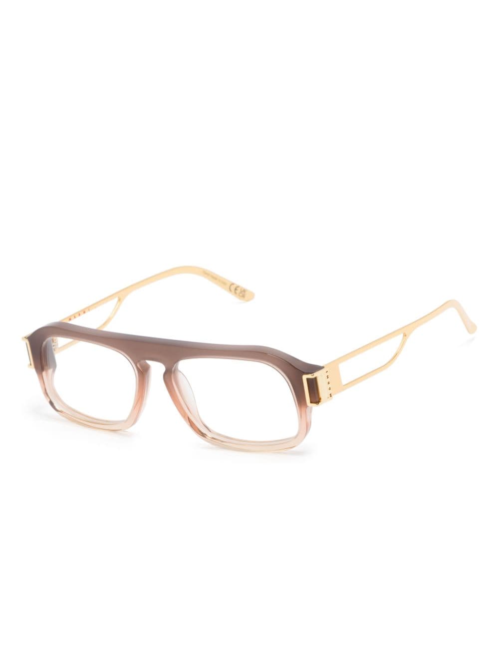 Marni Eyewear Burullus bril met rechthoekig montuur Bruin