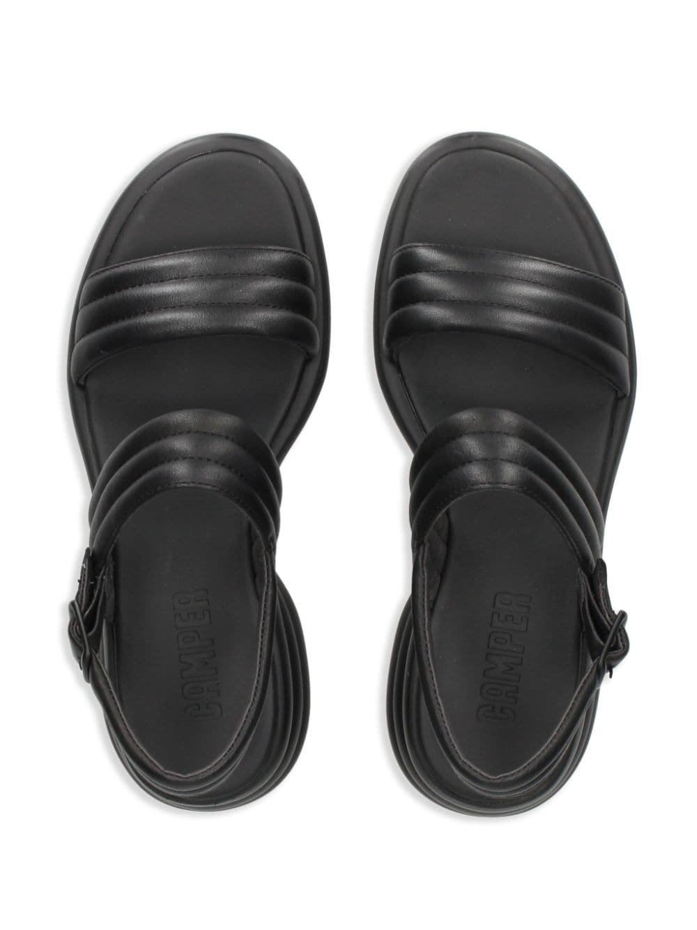Shop Camper Spiro 40mm Leather Sandals In Black