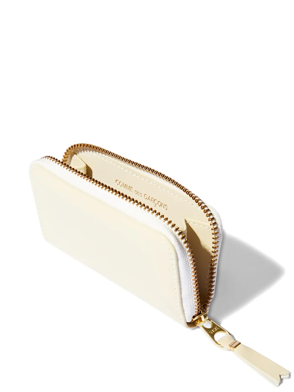 Comme Des Garçons Leather Zip-around Wallet In Neutral