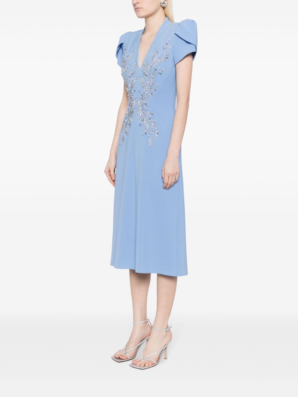 Jenny Packham Firefly midi-jurk verfraaid met kristallen Blauw