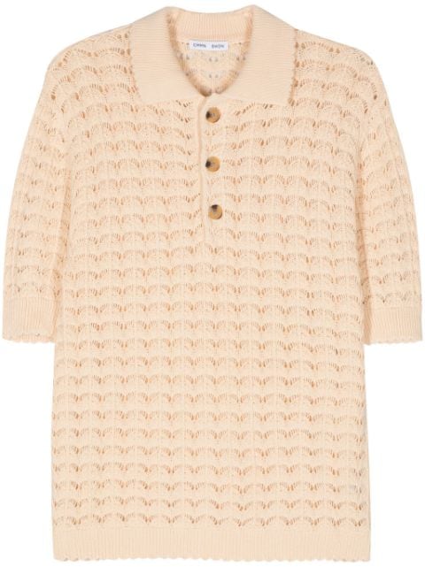 Cmmn Swdn crochet-knit cotton polo shirt