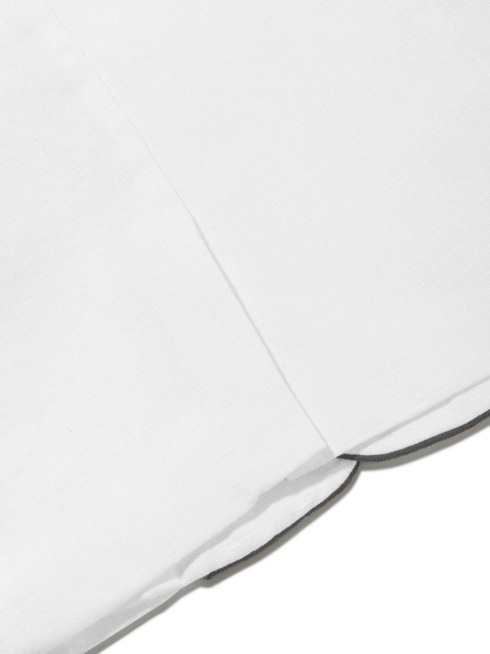 Shop Patachou Contrast-trim Linen Blazer In White