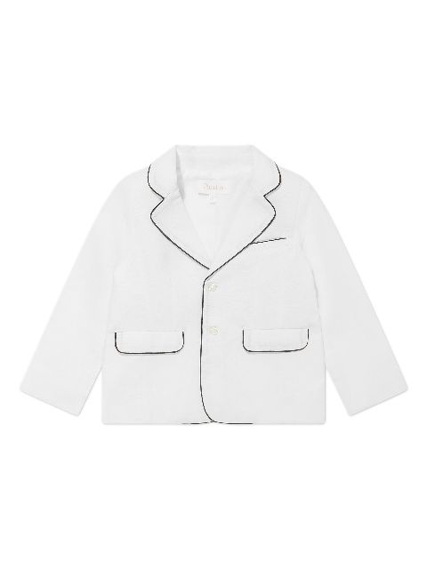 Patachou contrast-trim linen blazer