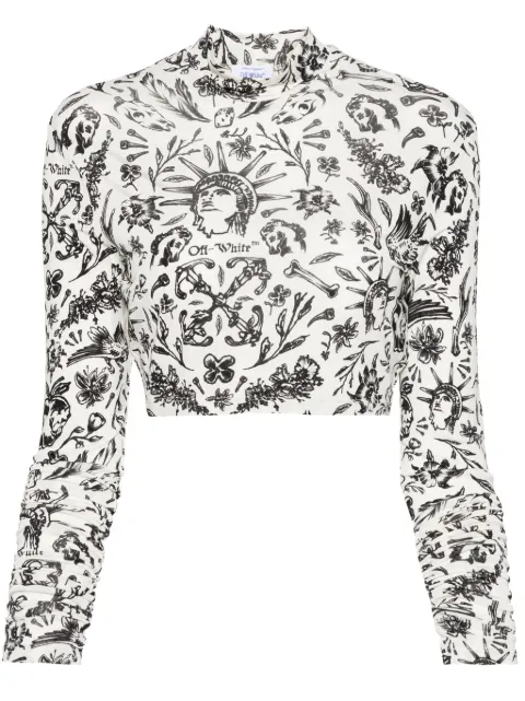 Off-White tattoo-print cropped trop