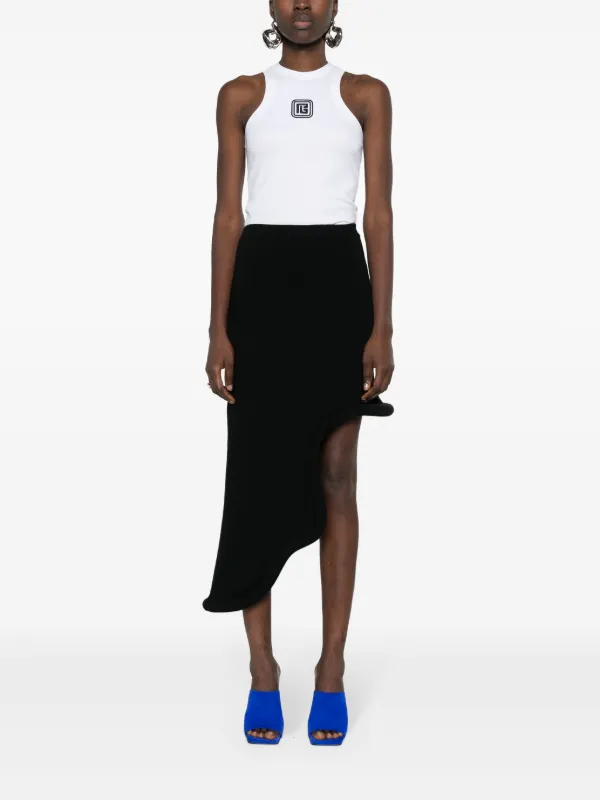 Balmain logo-embroidered Top | White | FARFETCH