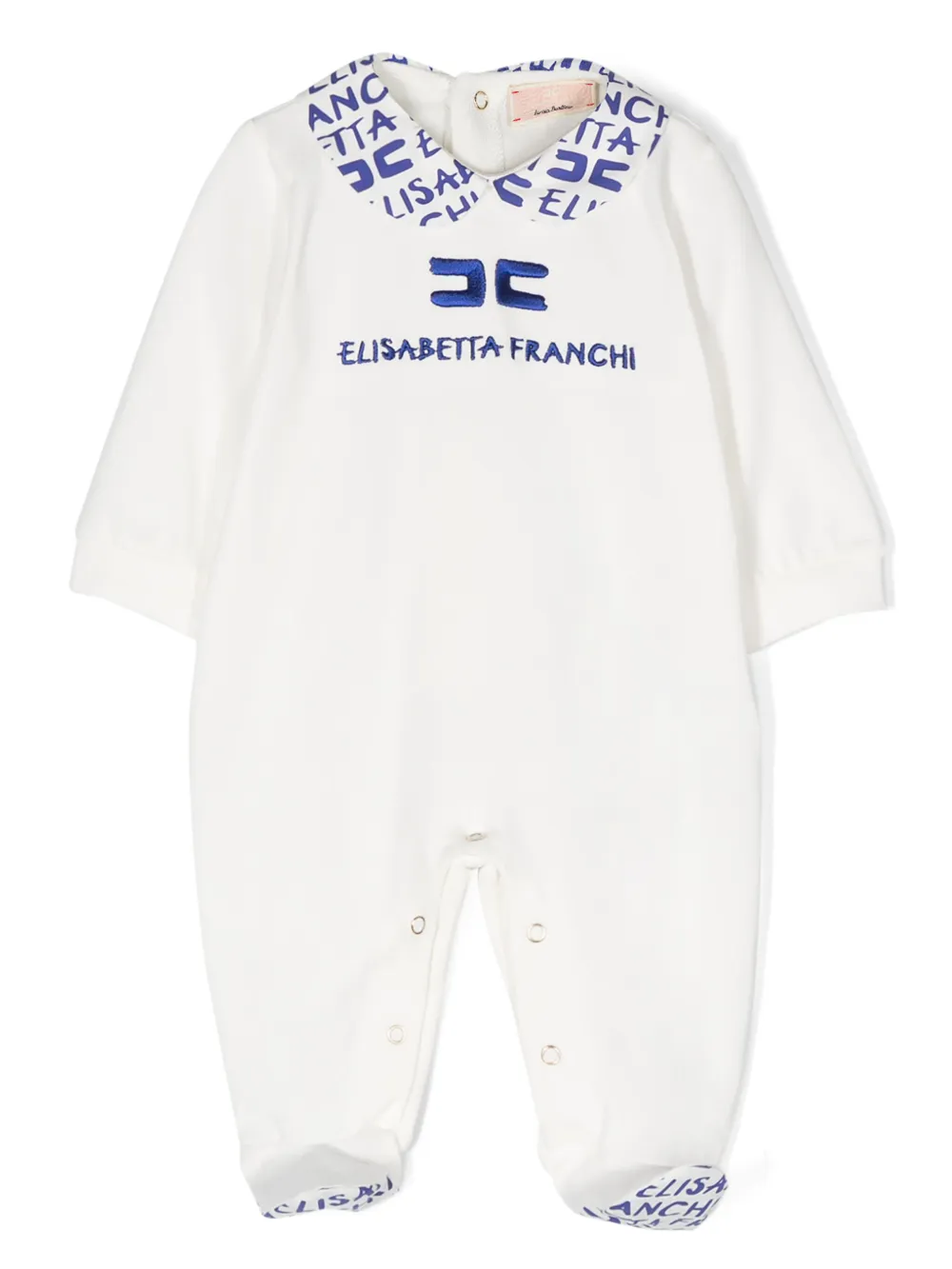 Elisabetta Franchi La Mia Bambina Pyjama met geborduurd logo Wit