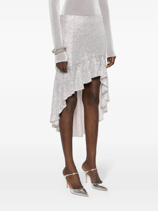 IRO sequin-embellished Asymmetric Skirt Silver FARFETCH PH