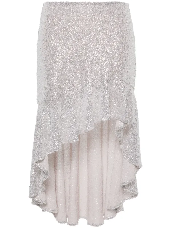 IRO sequin embellished Asymmetric Skirt Silver FARFETCH AO