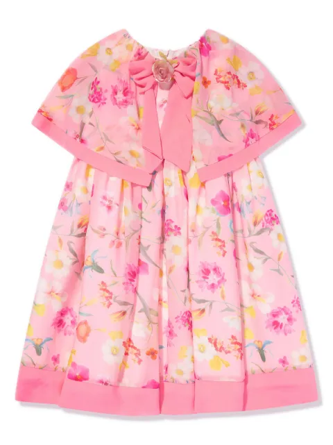 Patachou bow-detail floral-print dress