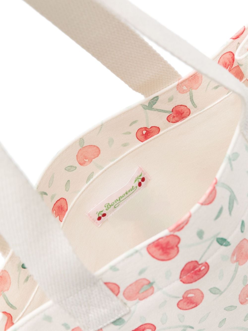 Shop Bonpoint Cherry-print Tote Bag In Neutrals