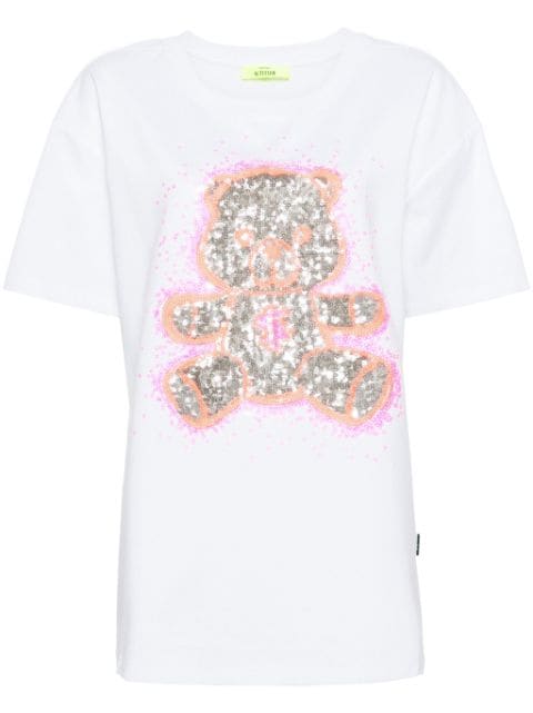 sequined teddy bear T-shirt