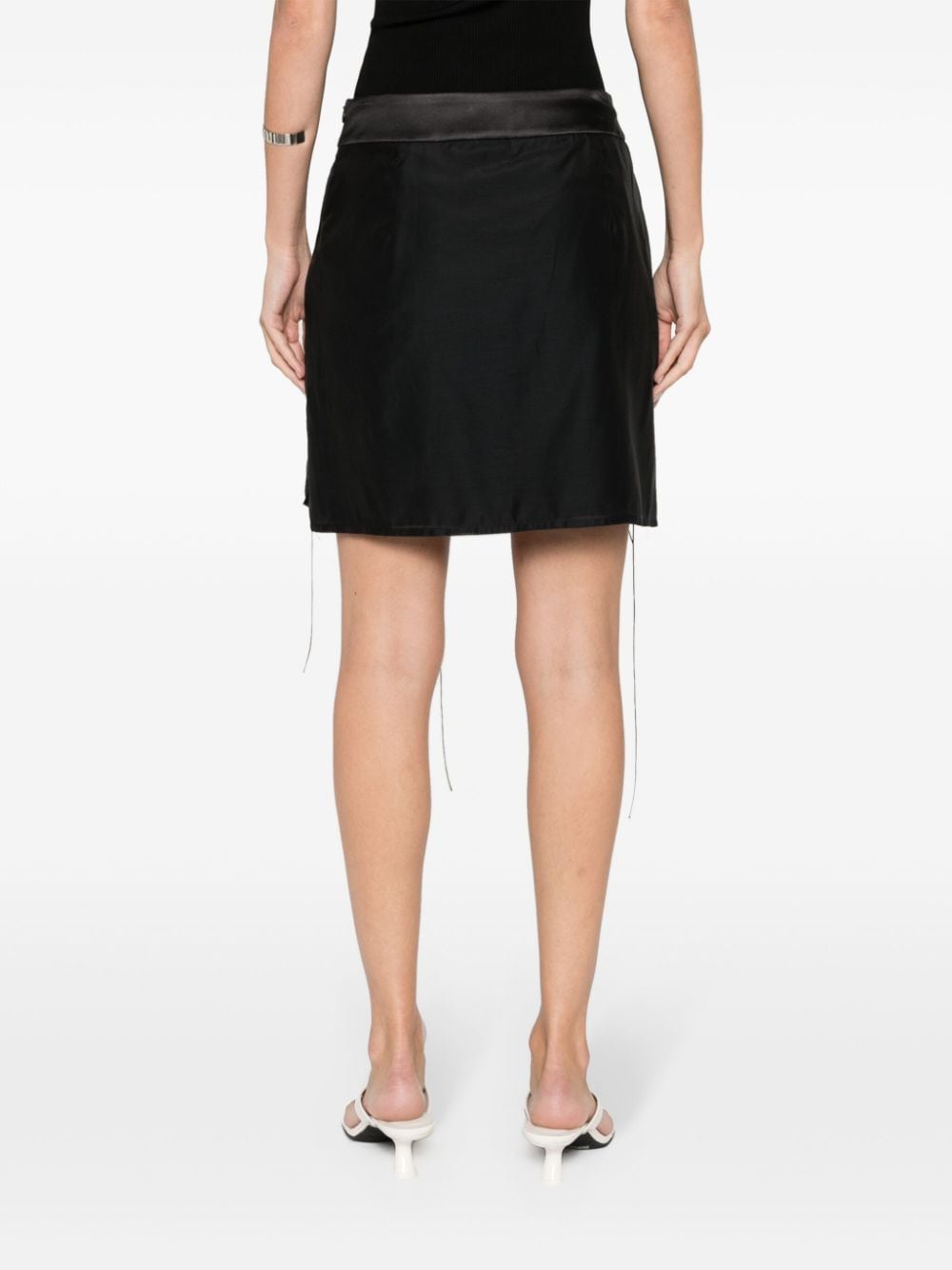 Shop Peserico Appliqué-detail Organza Mini Skirt In Black