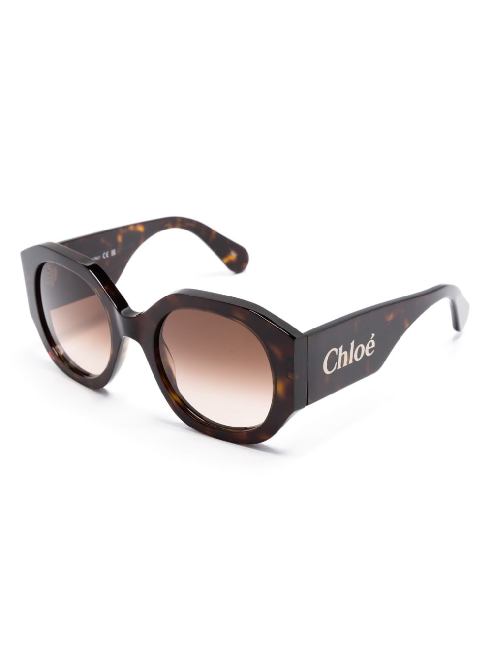 Shop Chloé Square-frame Sunglasses In 褐色