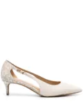 Michael Michael Kors monogram-print cut-out pumps - Neutrals