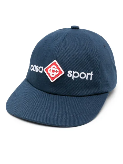 Casablanca logo-embroidered cotton cap