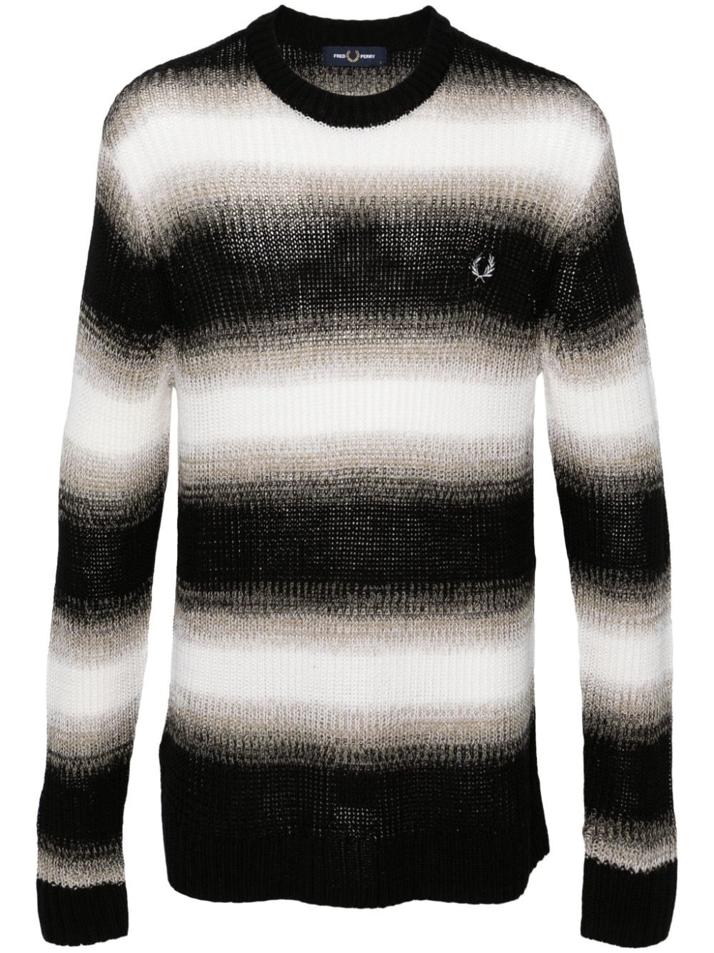 Shop Fred Perry Ombré-effect Wool-blend Jumper In Black