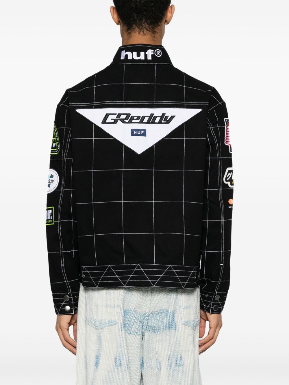 Shop Huf Racing Cotton Jacket In Black