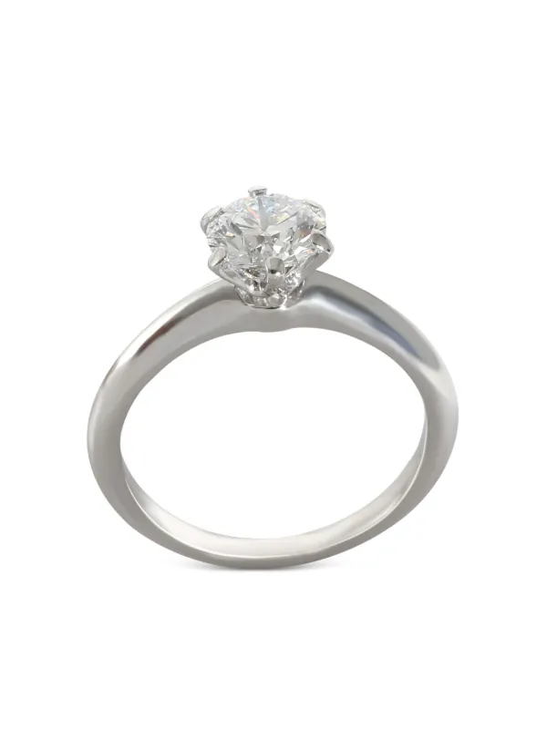 Tiffany Pre-Owned Platinum Diamond Engagement Ring Silver