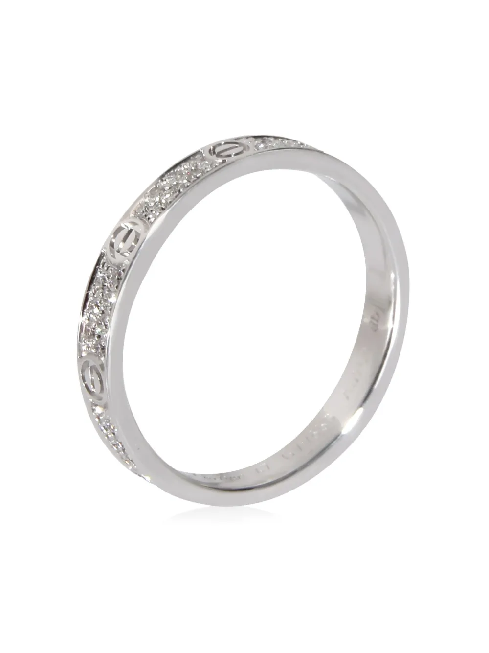 Pre-owned Cartier 18kt White Gold Love Diamond Ring In Silver