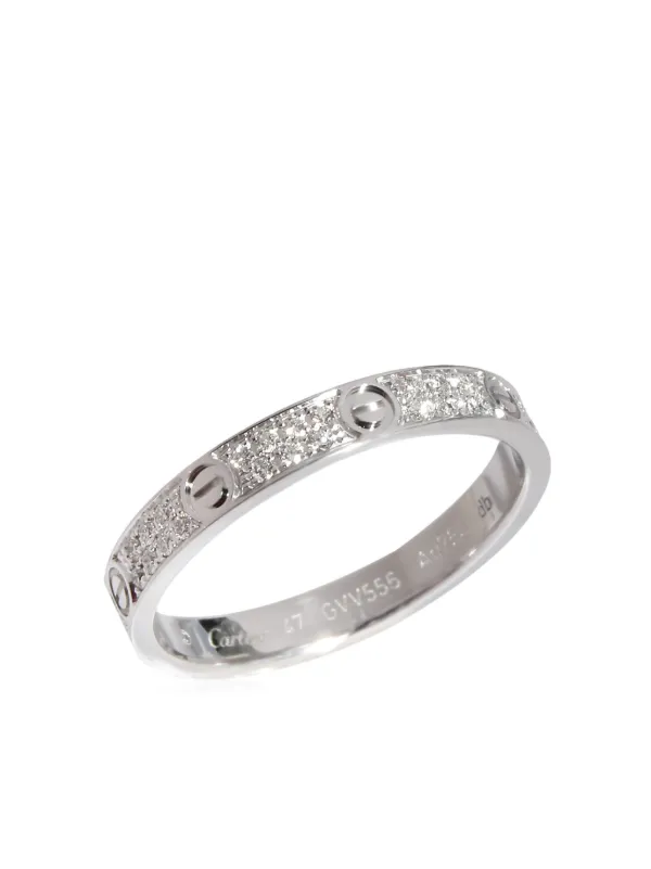 Cartier Love ダイヤモンド リング 18Kホワイトゴールド | シルバー