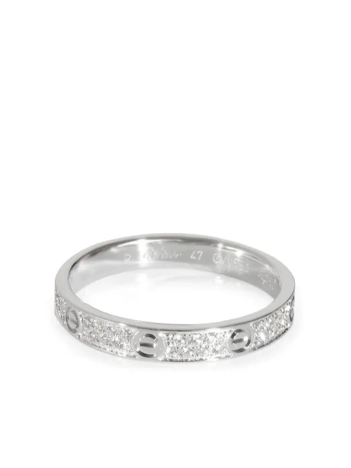 Bague en or blanc 18ct pavée de diamants - Cartier - Modalova