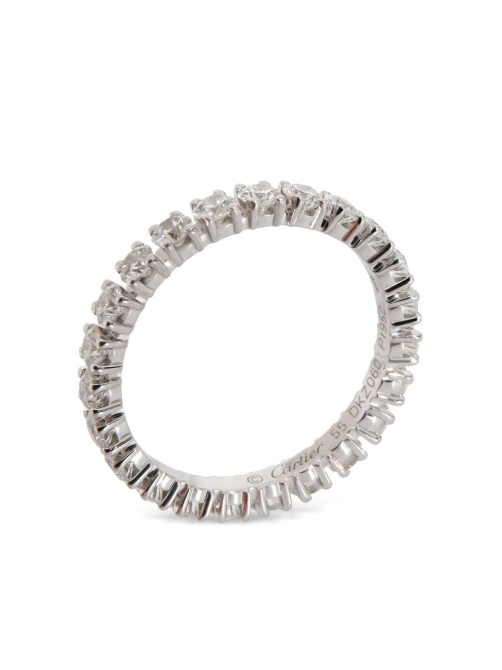 Pre-owned Cartier  Platinum Destinee Diamond Eternity Ring In Silver