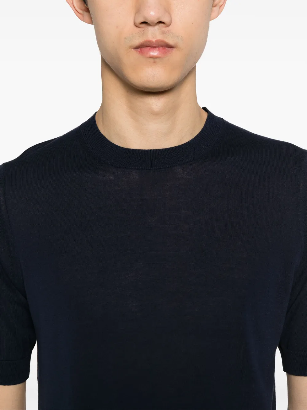 Ballantyne Gebreid T-shirt Blauw