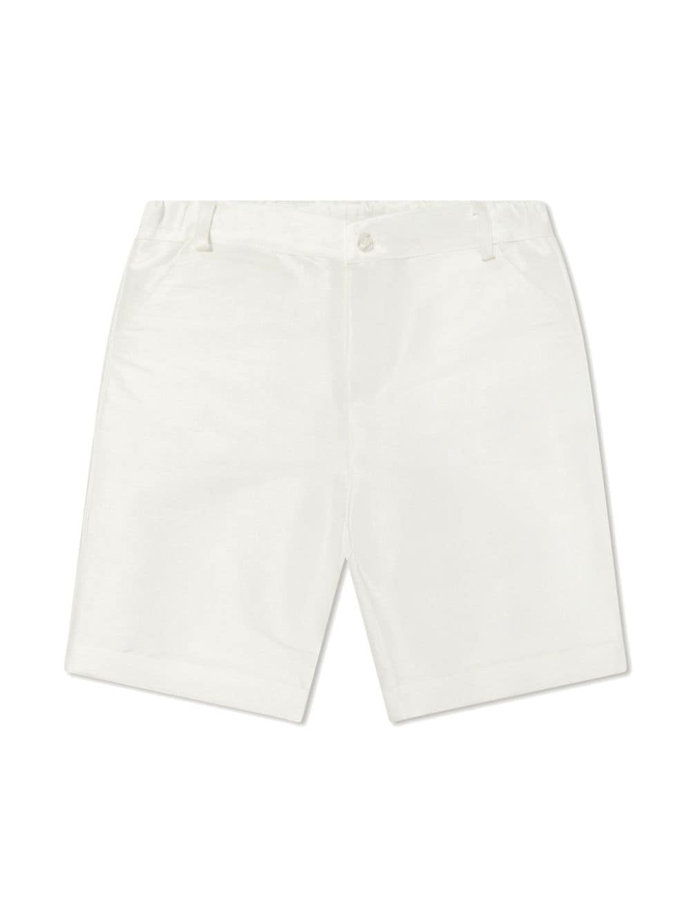 Shop Patachou Elasticated-waist Cotton Shorts In Neutrals